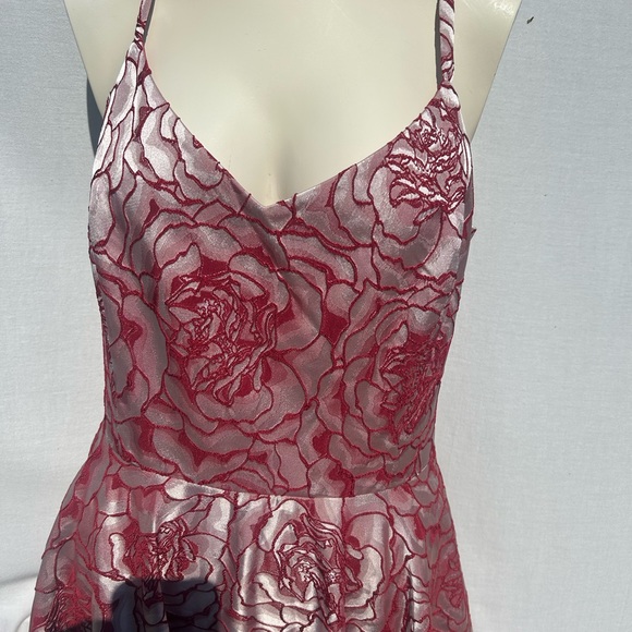 White House Black Market NWT market Rose Jacquard Fit-And-Flare Dress size 10 - Picture 4 of 10